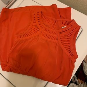 American eagle orange caged chest dress!